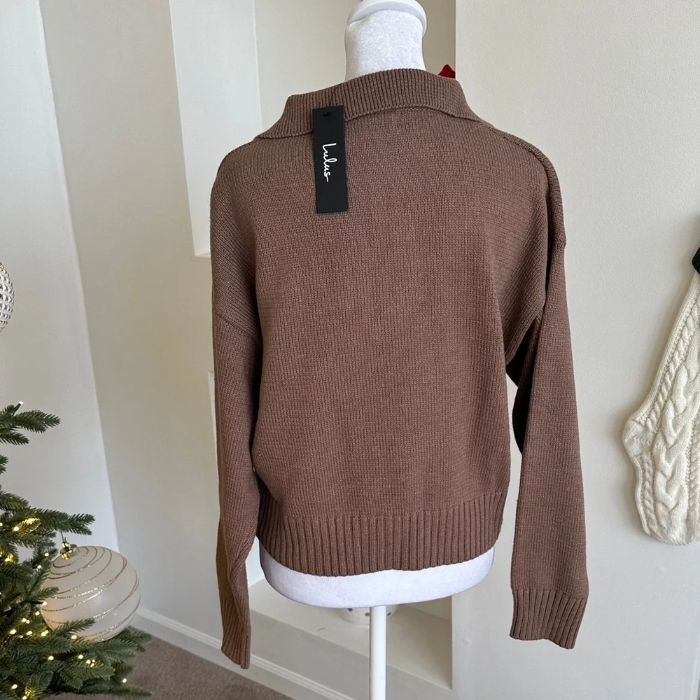 Lulu's Brown V-Neck Sweater